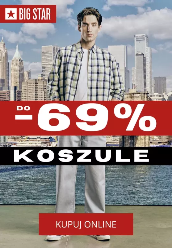 BEST SALE - gazetka promocyjna Big Star | Do -69% na koszule męskie od poniedziałku 22.07 