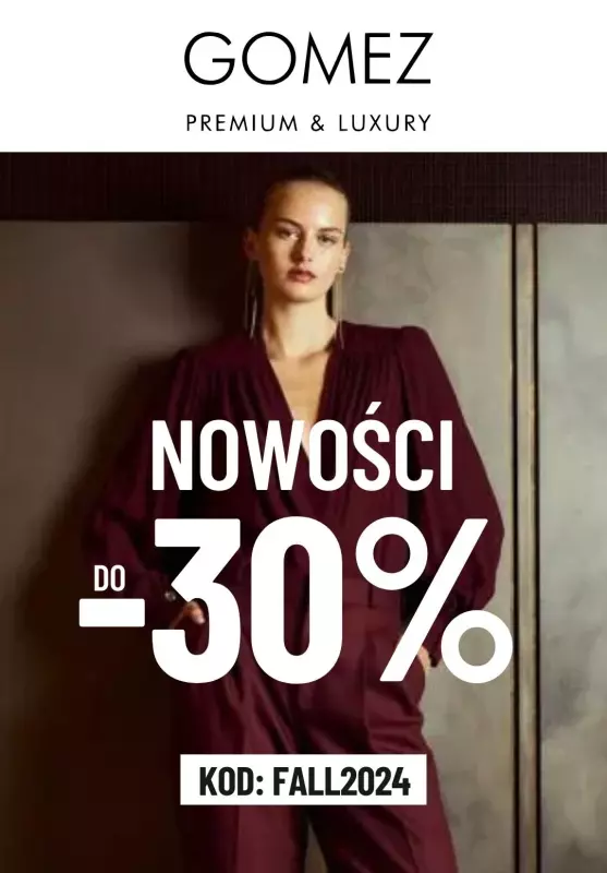 BEST SALE - gazetka promocyjna Gomez.pl | Do -30% na nowości od piątku 30.08 do poniedziałku 02.09