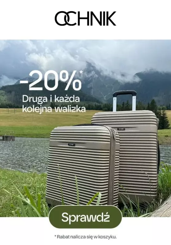 BEST SALE - gazetka promocyjna Ochnik | -20% na drugą i kolejną walizkę od wtorku 10.09 