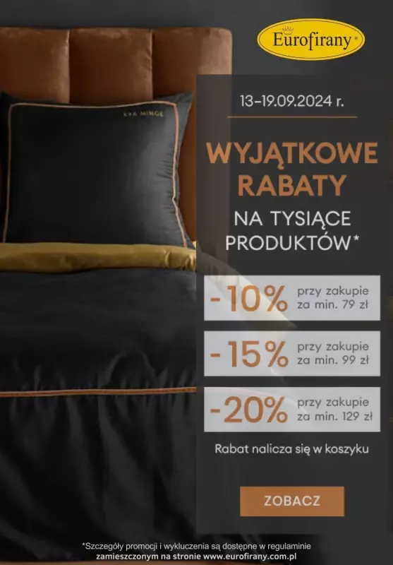 BEST SALE - gazetka promocyjna Eurofirany | Wyjątkowe rabaty do -20% od piątku 13.09 do czwartku 19.09