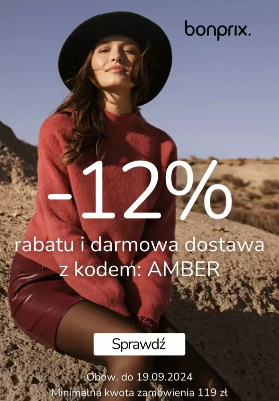 BEST SALE - gazetka promocyjna bonprix | -12% i darmowa dostawa z kodem od poniedziałku 16.09 do czwartku 19.09