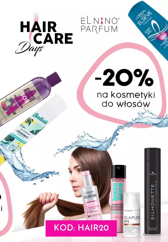 BEST SALE - gazetka promocyjna Elnino-Parfum | -20% na kosmetyki do włosów od piątku 04.10 do wtorku 15.10