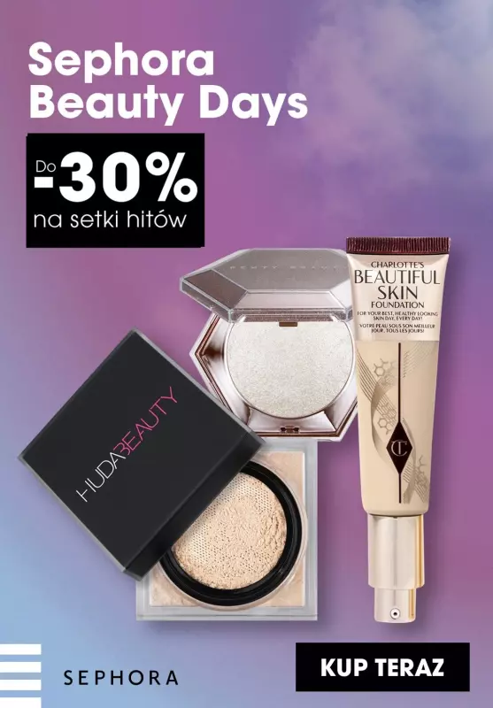 BEST SALE - gazetka promocyjna Sephora | Do -30% na setki hitów! Sephora Beauty Days! od wtorku 08.10 do czwartku 17.10