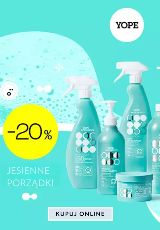 BEST SALE - gazetka promocyjna Yope | -20% na jesienne porządki od czwartku 10.10 do niedzieli 20.10