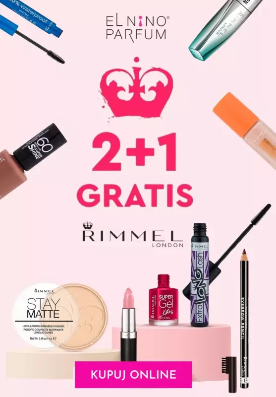 BEST SALE - gazetka promocyjna Elnino-Parfum | Rimmel London 2+1 GRATIS od poniedziałku 14.10 