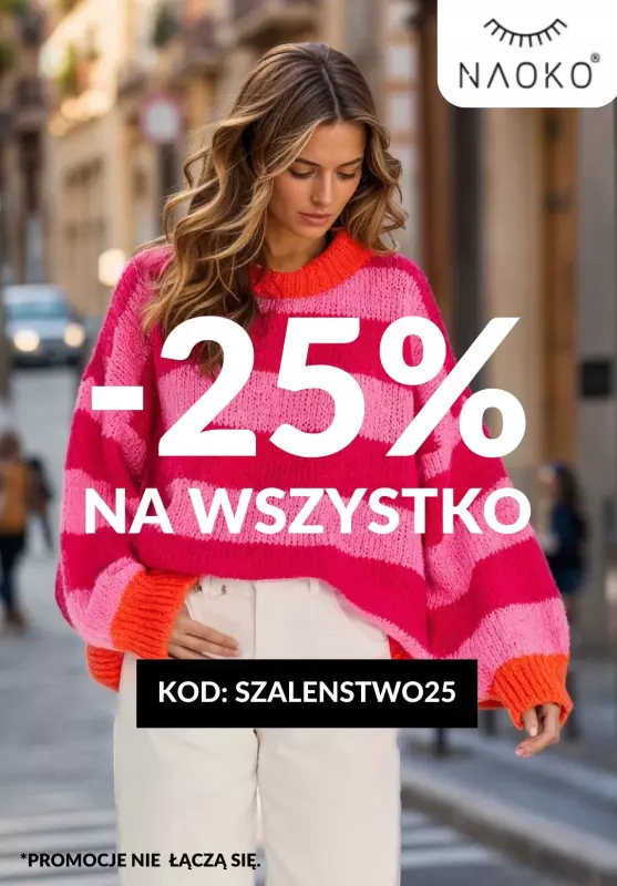 BEST SALE - gazetka promocyjna Naoko | -25% na wszystko od czwartku 17.10 do środy 23.10