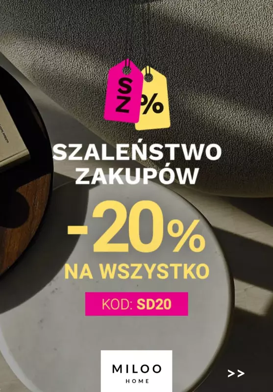 BEST SALE - gazetka promocyjna Miloo Home | -20% z kodem od czwartku 17.10 do środy 23.10