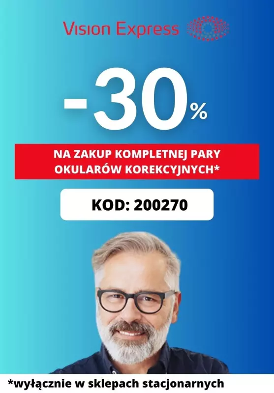 BEST SALE - gazetka promocyjna Vision Express | -30% na zakup kompletnej pary okularów korekcyjnych od czwartku 17.10 