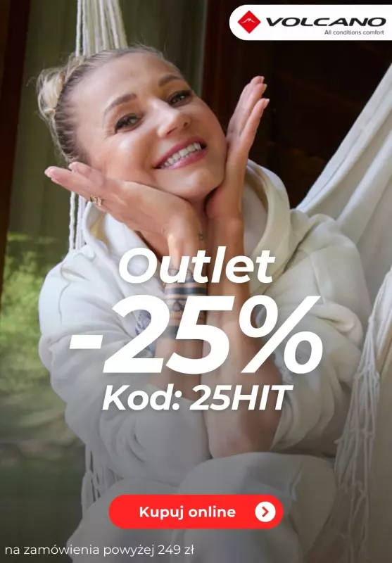 BEST SALE - gazetka promocyjna VOLCANO | -25% na odzież damską z Outlet od wtorku 22.10 