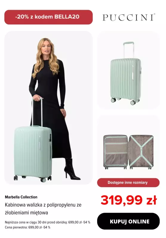 BEST SALE - gazetka promocyjna Puccini | Extra rabat -20% walizki Marbella od środy 23.10 do niedzieli 03.11 - strona 2