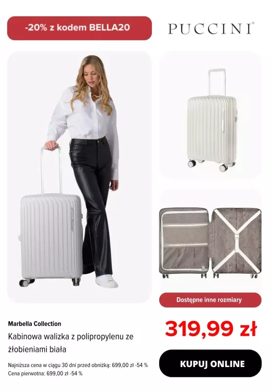 BEST SALE - gazetka promocyjna Puccini | Extra rabat -20% walizki Marbella od środy 23.10 do niedzieli 03.11 - strona 4