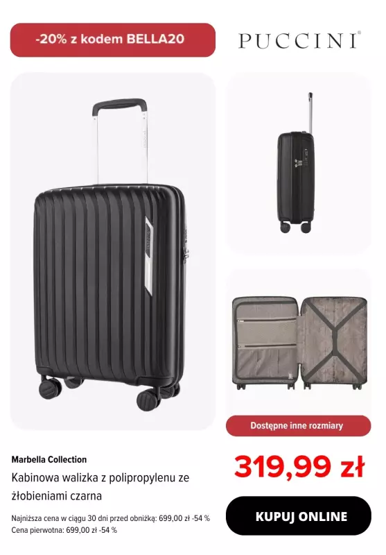 BEST SALE - gazetka promocyjna Puccini | Extra rabat -20% walizki Marbella od środy 23.10 do niedzieli 03.11 - strona 3