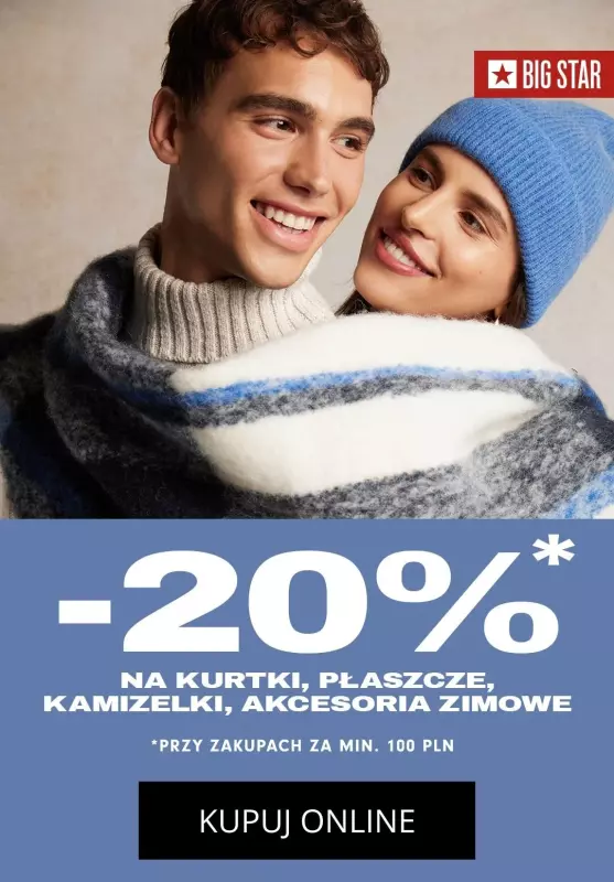 BEST SALE - gazetka promocyjna Big Star | -20% na kurtki, płaszcze, akcesoria od czwartku 24.10 do soboty 02.11