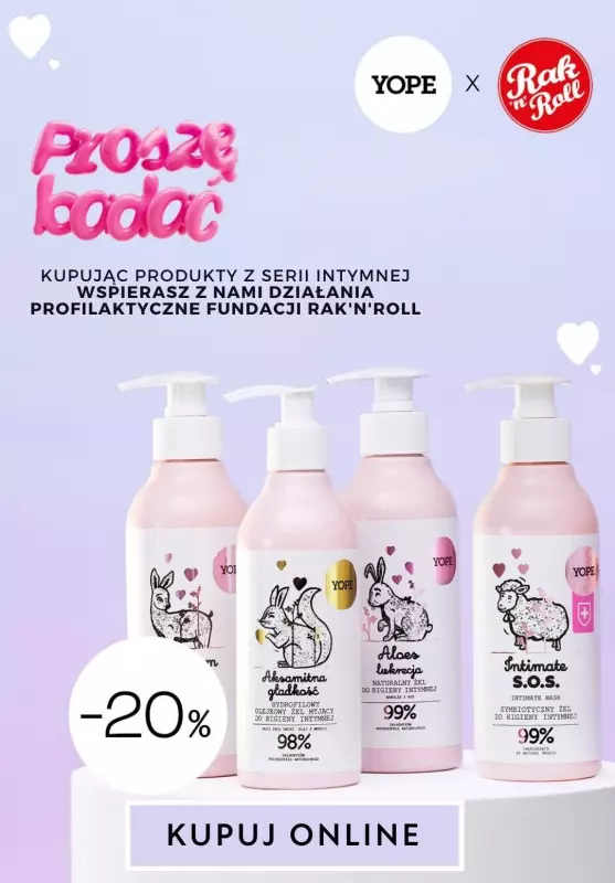 BEST SALE - gazetka promocyjna YOPE | -20% na kosmetyki do higieny intymnej od wtorku 29.10 