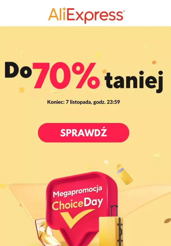 BEST SALE - gazetka promocyjna AliExpress | Do -70% taniej KUPONY od wtorku 05.11 do czwartku 07.11