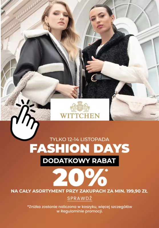 BEST SALE - gazetka promocyjna Wittchen | Extra -20% ca cały asortyment od środy 13.11 do czwartku 14.11