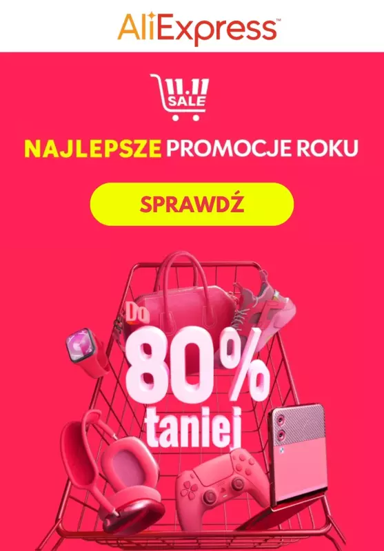 BEST SALE - gazetka promocyjna AliExpress | Do -80% taniej KUPONY od środy 13.11 do poniedziałku 18.11