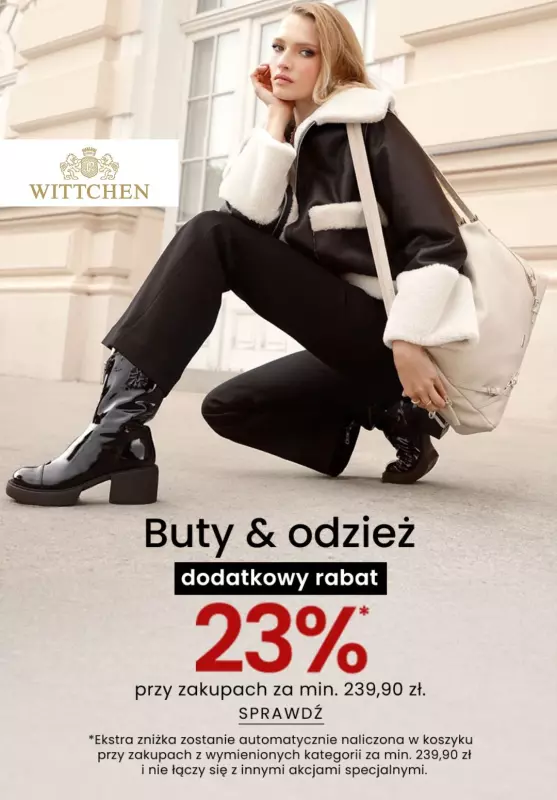 BEST SALE - gazetka promocyjna Wittchen | Dodatkowe -23% na buty i odzież od piątku 15.11 do środy 20.11