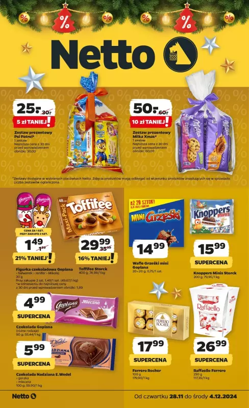 BEST SALE - gazetka promocyjna Netto I Słodkie Mikołajki w Netto! od czwartku 28.11 do soboty 30.11