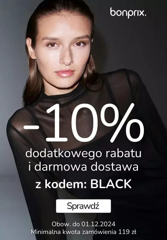 BEST SALE - gazetka promocyjna bonprix | -10% dodatkowego rabatu z kodem od piątku 29.11 do niedzieli 01.12