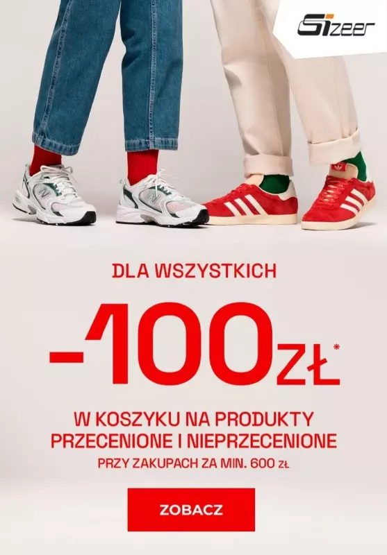 BEST SALE - gazetka promocyjna Sizeer | -100 zł w koszyku dla wszystkich! od środy 04.12 do środy 11.12