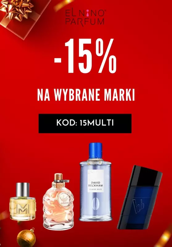 BEST SALE - gazetka promocyjna Elnino-Parfum | -15% na wybrane marki od środy 11.12 do wtorku 24.12