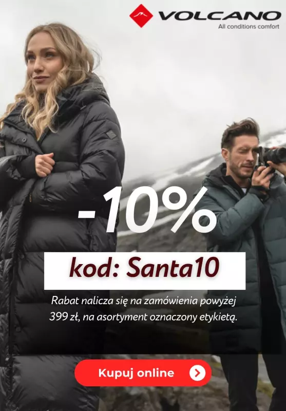 BEST SALE - gazetka promocyjna Volcano | -10% z KODEM od czwartku 12.12 do niedzieli 22.12