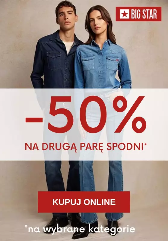 BEST SALE - gazetka promocyjna Big Star | -50% na drugą parę spodni od wtorku 17.12 do środy 18.12