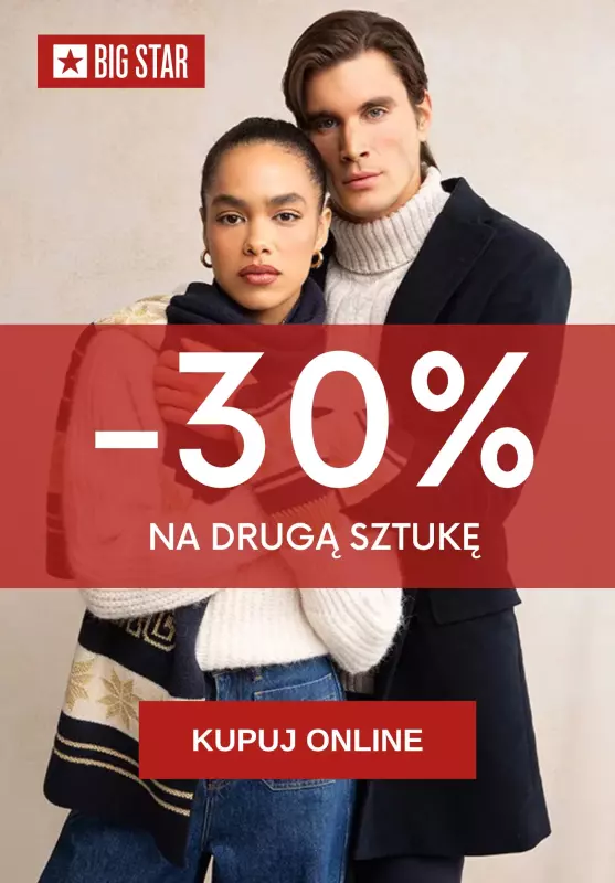 BEST SALE - gazetka promocyjna Big Star | -30% na drugą sztukę od środy 18.12 