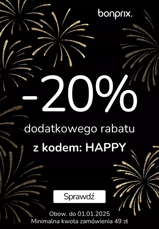 BEST SALE - gazetka promocyjna bonprix | -20% z kodem na wszystko od wtorku 31.12 do środy 01.01