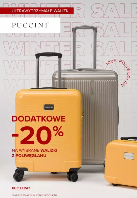 BEST SALE - gazetka promocyjna Puccini | -20% na wybrane walizki z poliwęglanu od środy 08.01 do poniedziałku 20.01