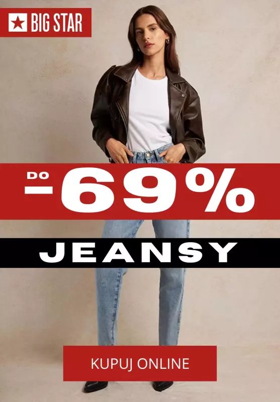 BEST SALE - gazetka promocyjna Big Star | Do -69% na jeansy i spodnie damskie od czwartku 09.01 