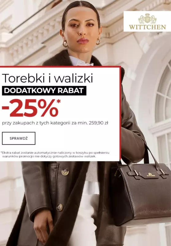 BEST SALE - gazetka promocyjna Wittchen | -25% na torebki i walizki od środy 08.01 