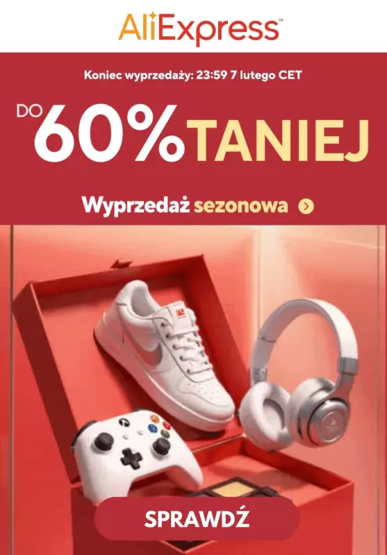 BEST SALE - gazetka promocyjna AliExpress | Do -60% taniej WYPRZEDAŻ od poniedziałku 20.01 do piątku 07.02