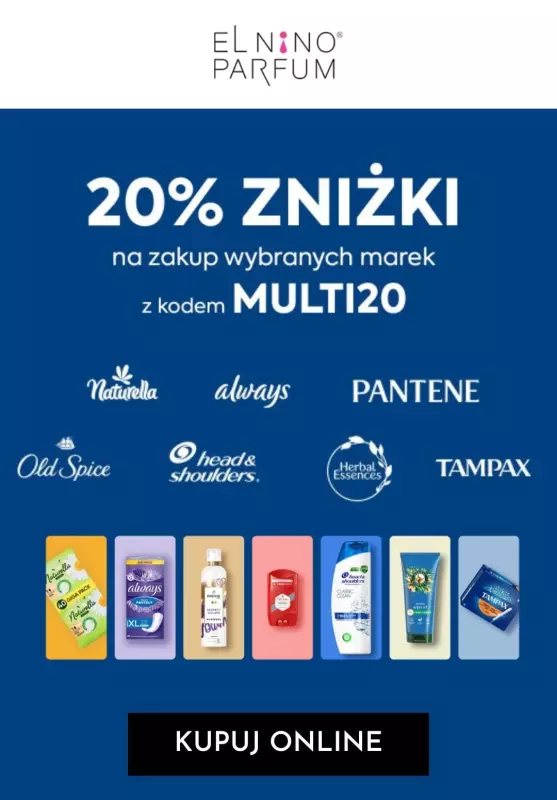 BEST SALE - gazetka promocyjna Elnino-Parfum | -20% na wybrane marki od czwartku 23.01 