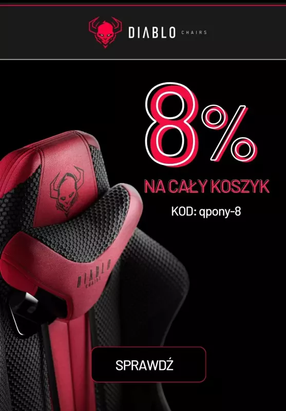 BEST SALE - gazetka promocyjna Diablo Chairs | -8% na cały koszyk z kodem od piątku 31.01 do poniedziałku 31.03