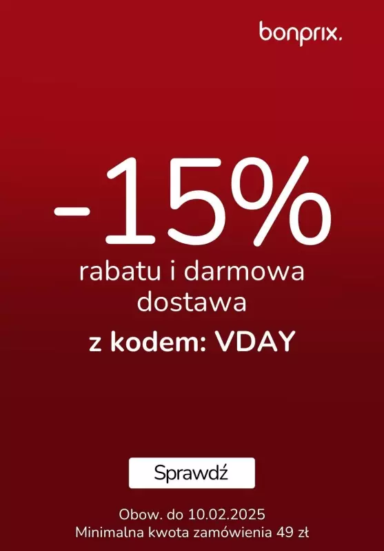 BEST SALE - gazetka promocyjna bonprix | -15% z kodem od czwartku 06.02 do poniedziałku 10.02