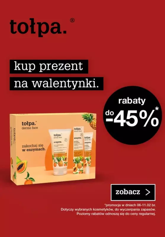 BEST SALE - gazetka promocyjna Tołpa | Do -45% kosmetyki na walentynki od czwartku 06.02 do wtorku 11.02