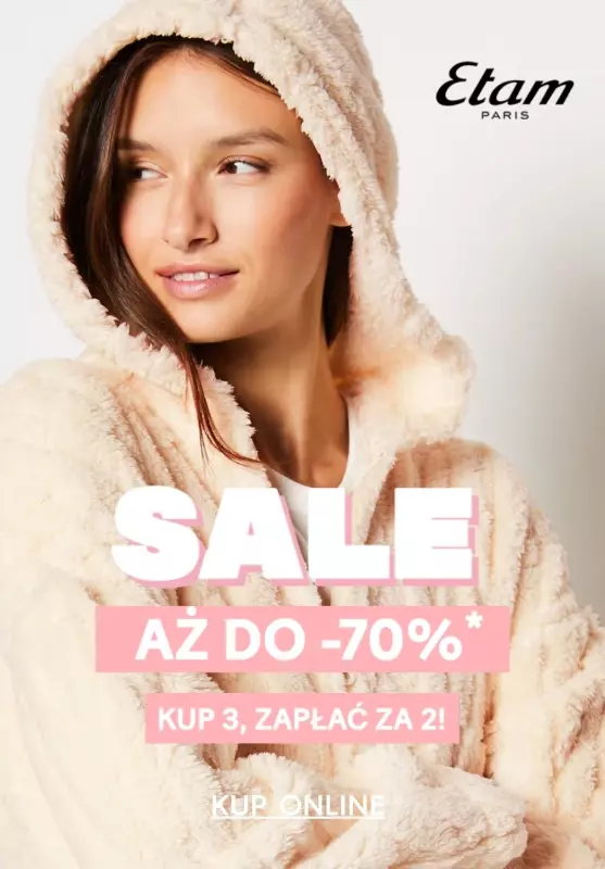 BEST SALE - gazetka promocyjna Etam | Do -70% wyprzedaż: kup 3 zapłać za 2 od piątku 07.02 do poniedziałku 10.02