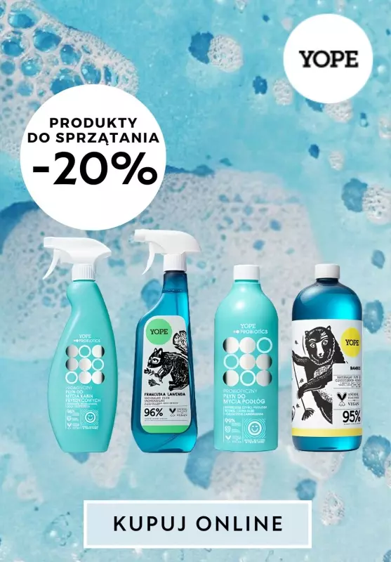 BEST SALE - gazetka promocyjna YOPE | -20% na produkty do sprzątania od wtorku 11.03 do niedzieli 23.03