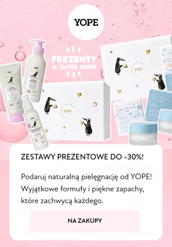 BEST SALE - gazetka promocyjna YOPE | Do -30% na zestawy prezentowe!  