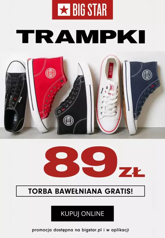 BEST SALE - gazetka promocyjna BIG STAR | Trampki za 89 zł! od poniedziałku 12.05 