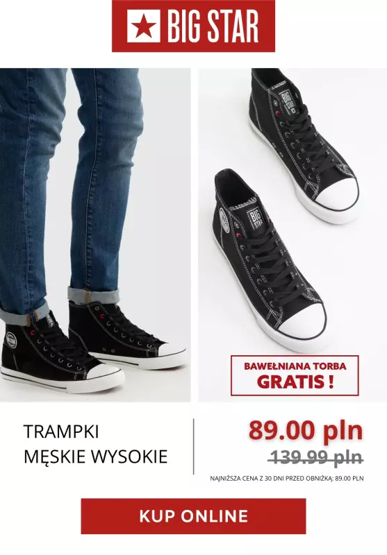 BEST SALE - gazetka promocyjna BIG STAR | Trampki za 89 zł! od poniedziałku 12.05  - strona 9