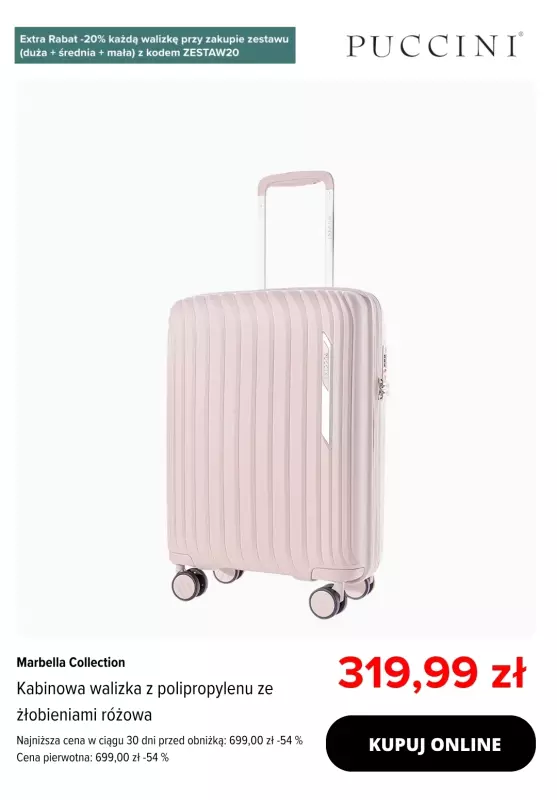BEST SALE - gazetka promocyjna Puccini | -20% na zestawy walizek przy zakupie 3 szt. od środy 28.05 do poniedziałku 02.06 - strona 7