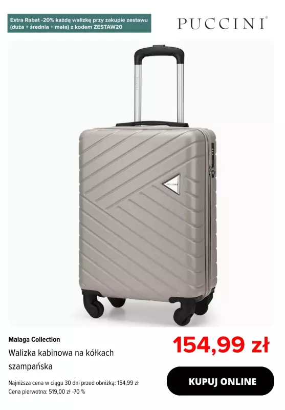 BEST SALE - gazetka promocyjna Puccini | -20% na zestawy walizek przy zakupie 3 szt. od środy 28.05 do poniedziałku 02.06 - strona 4