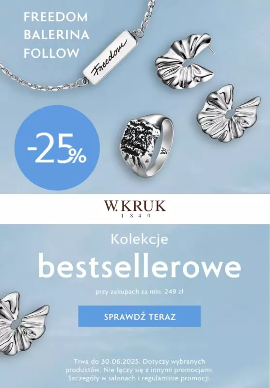 BEST SALE - gazetka promocyjna W.Kruk | - 25% na bestsellerowe kolekcje  