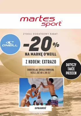 BEST SALE - gazetka promocyjna Martes Sport | Dodatkowe -20% na markę O'Neill od czwartku 12.06 do środy 18.06