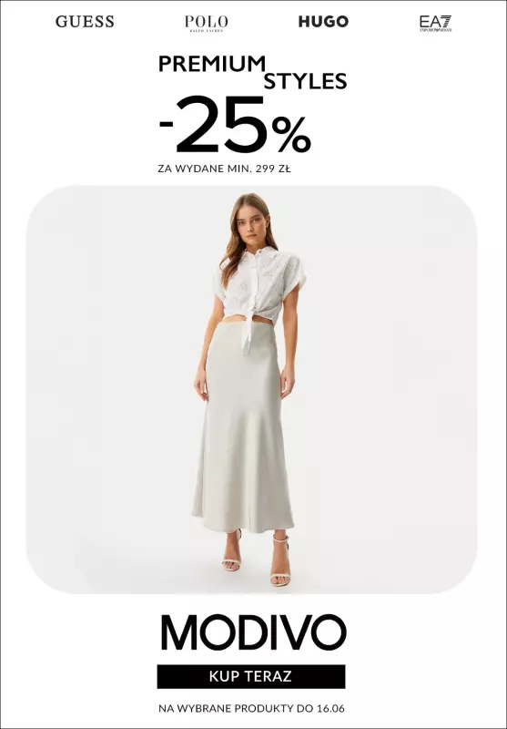 BEST SALE - gazetka promocyjna Modivo | -25% zniżki przy zakupach za min. 299 zł na wybrane produkty od piątku 13.06 do poniedziałku 16.06