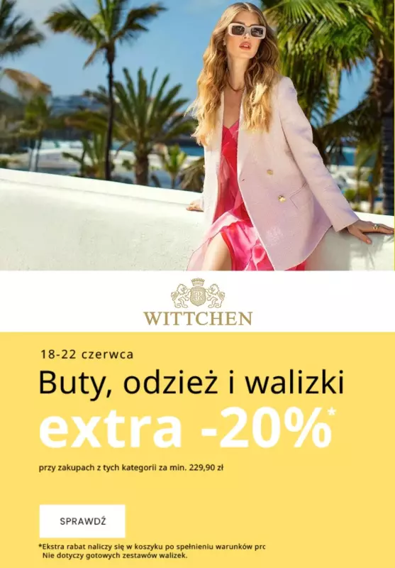 BEST SALE - gazetka promocyjna Wittchen | Extra -20% na buty, odzież i walizki od piątku 20.06 