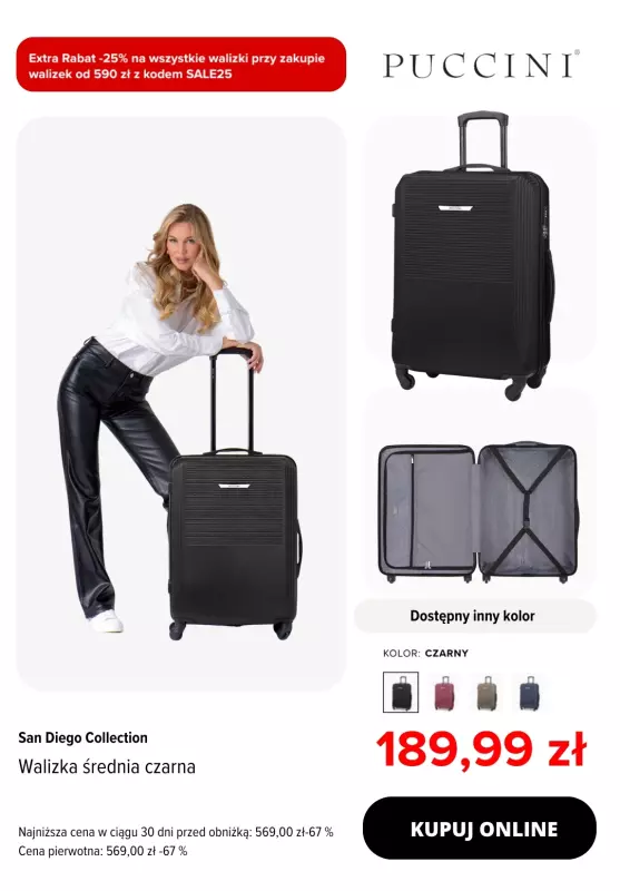 BEST SALE - gazetka promocyjna Puccini | -25% na walizki od wtorku 01.07 do poniedziałku 14.07 - strona 6